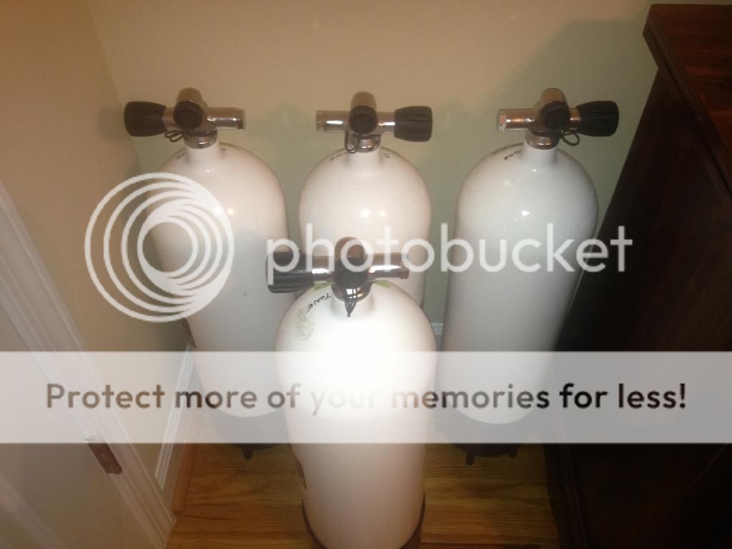 Low pressure 85 cf faber scuba tanks doubles packages ScubaBoard